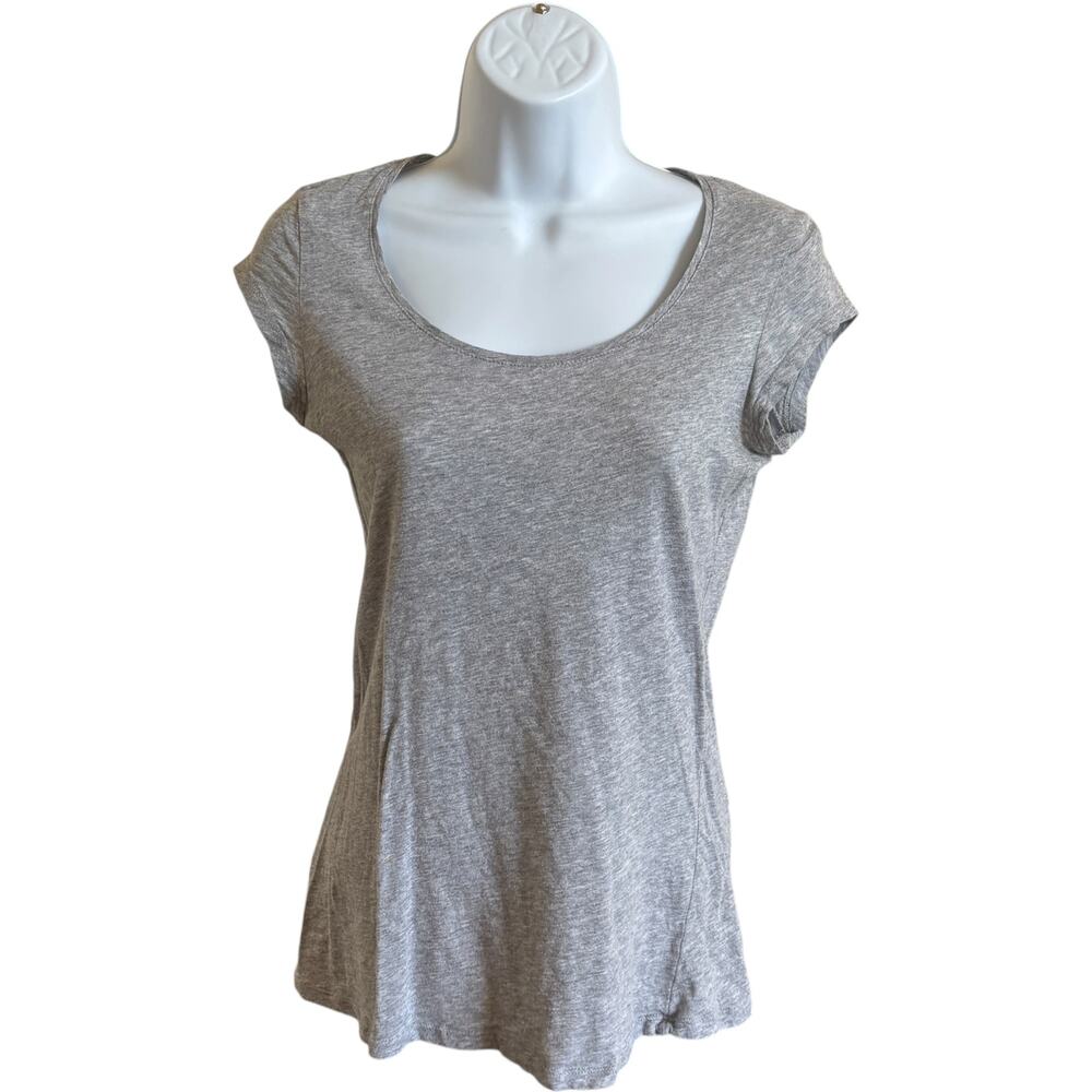 Ambiance S Casual Scoop Neck T-Shirt Gray Fitted